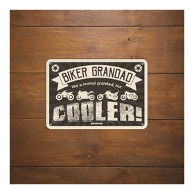Oxford Garage Metal Sign: Biker Grandad, Like a Normal Grandad, But Cooler