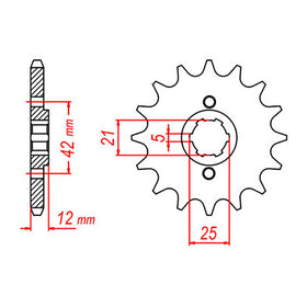 MTX 571 Steel Front Sprocket #530 (10-17A)