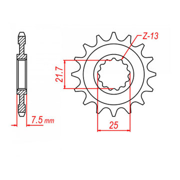 MTX 1536 Steel Front Sprocket #520 (10-536)