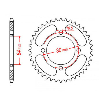 MTX 1910 Steel Rear Sprocket #520 (11-1910)