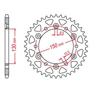 MTX 245/3 Steel Rear Sprocket #520 (11-MG3)