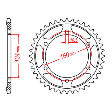 MTX 1307 Steel Rear Sprocket #525 (11-MBW)