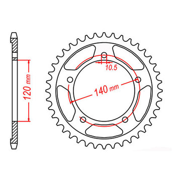 MTX 1800 Steel Rear Sprocket #530 (11-41F)