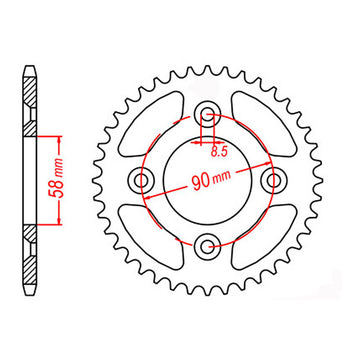 MTX 1213 Steel Rear Sprocket #420 (11-GEL)