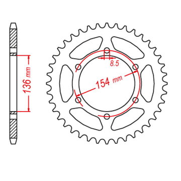 MTX 009 Steel Rear Sprocket #520 (11-BM9)