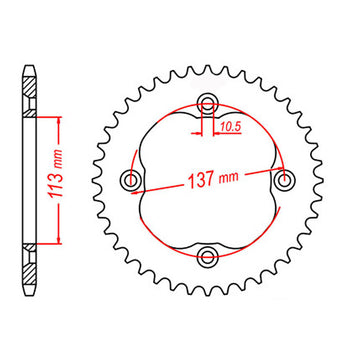 MTX 1760 Steel Rear Sprocket #520 (11-1760)