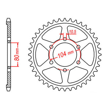 MTX 488 Steel Rear Sprocket #530 (11-054)