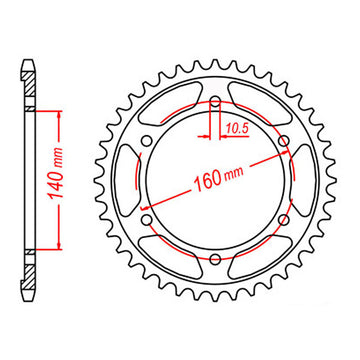 MTX 502 Steel Rear Sprocket #530 (11-184)