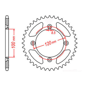 MTX Rear Sprocket 798 51t #428 11-209-51