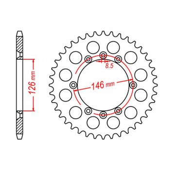 MTX 805 Steel Rear Sprocket #428 (11-01A)