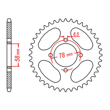 MTX 815 Steel Rear Sprocket #520 (11-103)