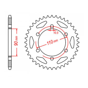 MTX 850 Steel Rear Sprocket #530 (11-256)
