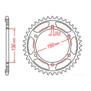 MTX 859 Steel Rear Sprocket #530 (11-36Y)