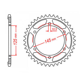 MTX 865 (2) Steel Rear Sprocket #530 (11-1AE)