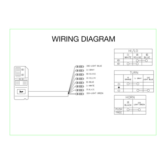 WHITES SWITCH HEADLAMP HIGH/LOW + HORN