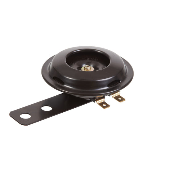 Whites 12v Horn - Round Blk - 70mm Diametre - 110db