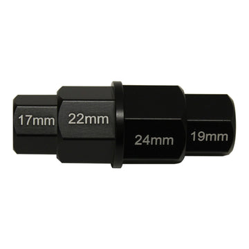 WHITES 4 IN 1 HEX AXLE TOOL ALU BLACK -17/19/22/24mm