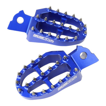 Zeta Aluminium Foot Pegs - Yamaha YZF250 / YZF450, YZ125 / YZ250 - Blue