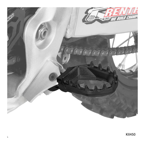 Zeta Max Foot Pegs - Kawasaki KX - Black